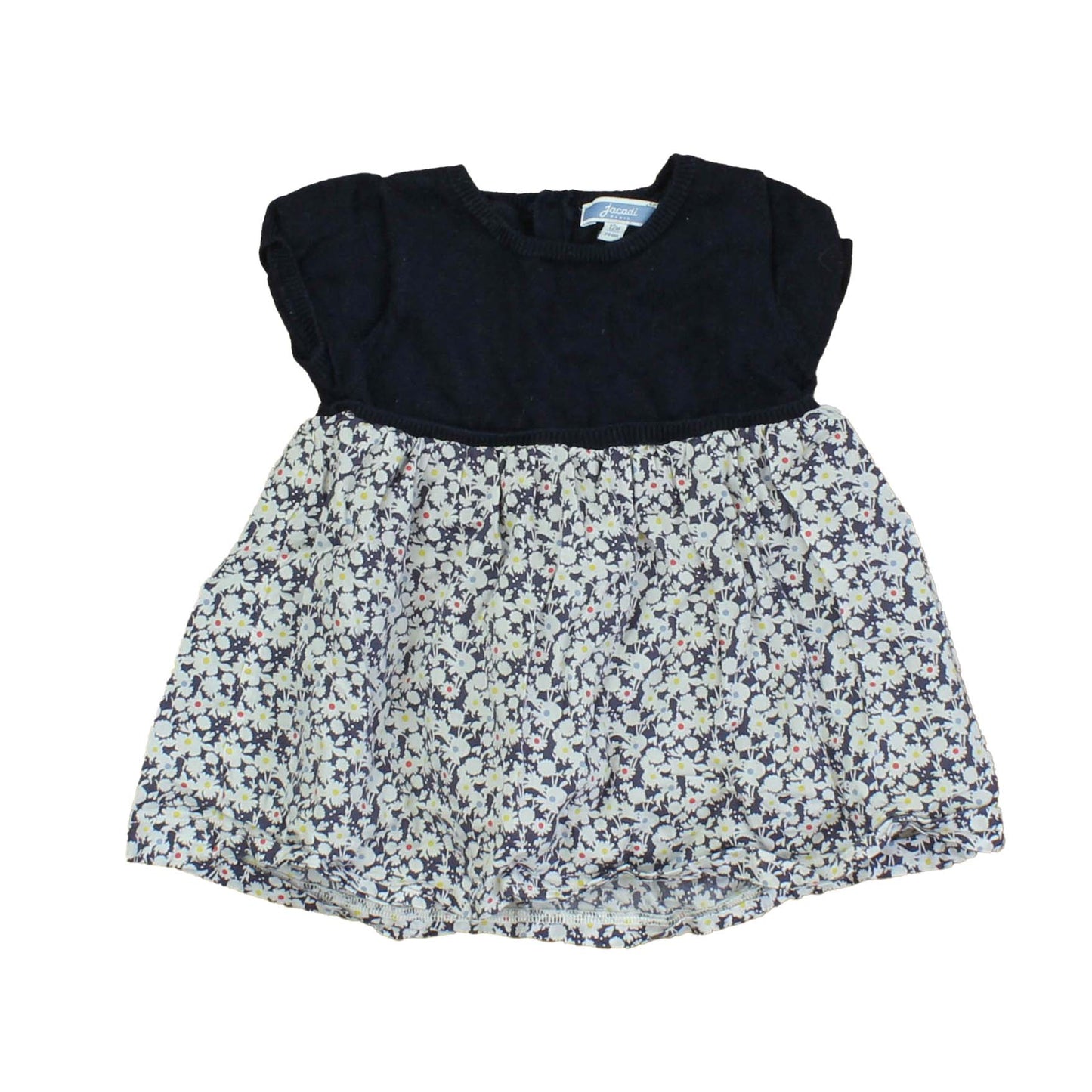 Jacadi Girls Blue | Floral Dress Size: 12 Months Blue | Floral