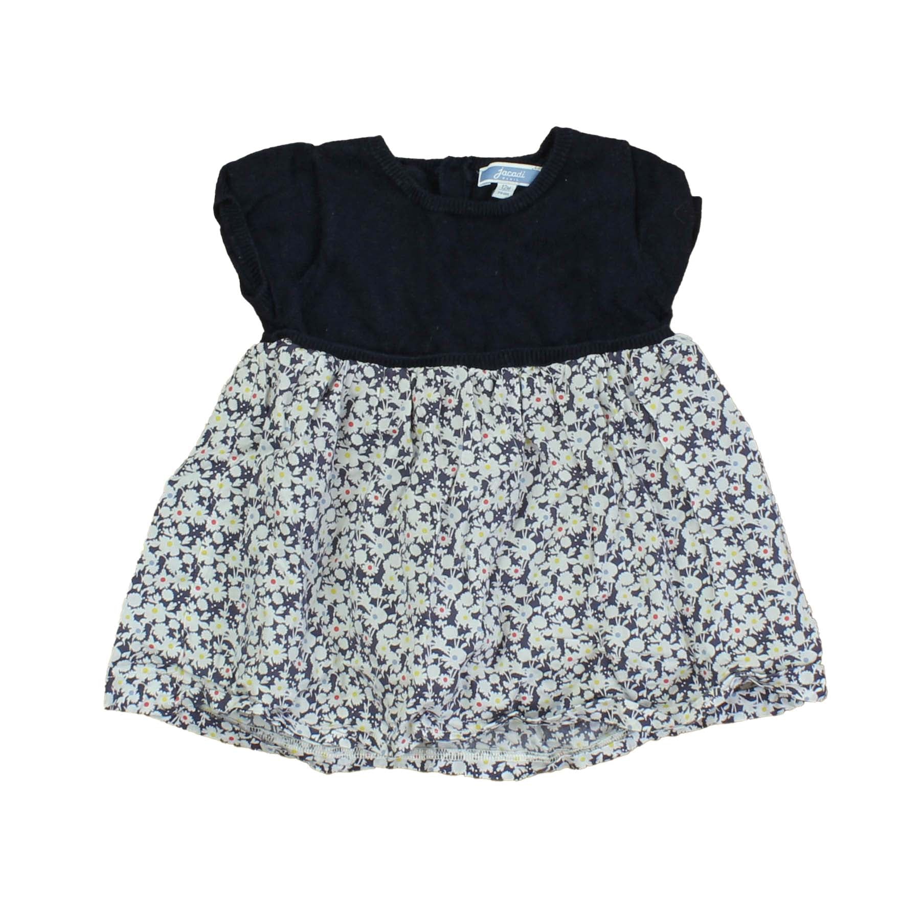 Jacadi Girls Blue | Floral Dress Size: 12 Months Blue | Floral
