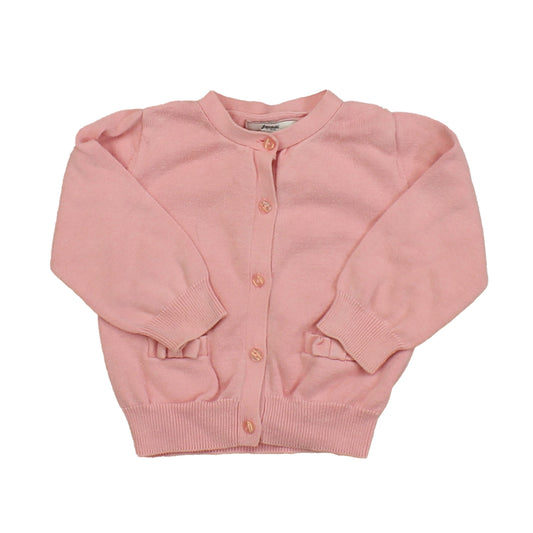 Jacadi Girls Pink Cardigan Size: 12 Months Pink