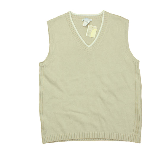 Jacadi Boys Tan | White Sweater Vest Size: 12 Years