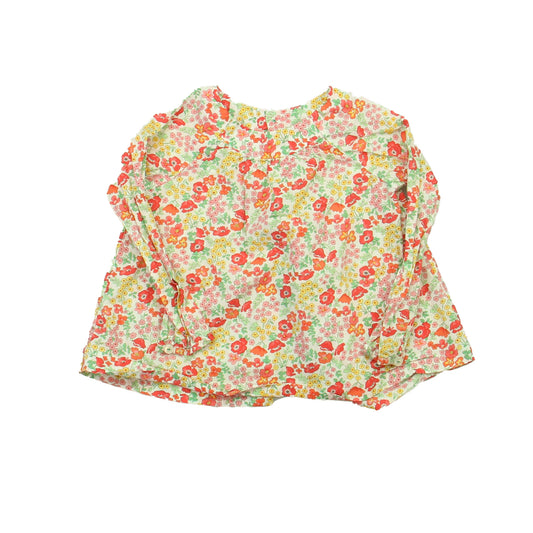 Jacadi Girls Coral Floral Blouse Size: 23 Months Coral Floral