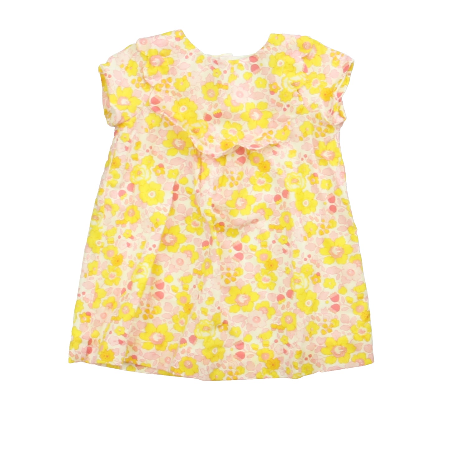 Jacadi Girls Pink | Yellow Floral Dress Size: 6-9 Months