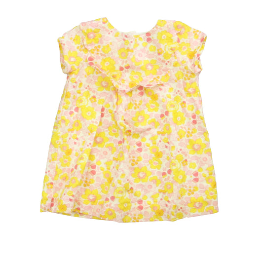 Jacadi Girls Pink | Yellow Floral Dress Size: 6-9 Months