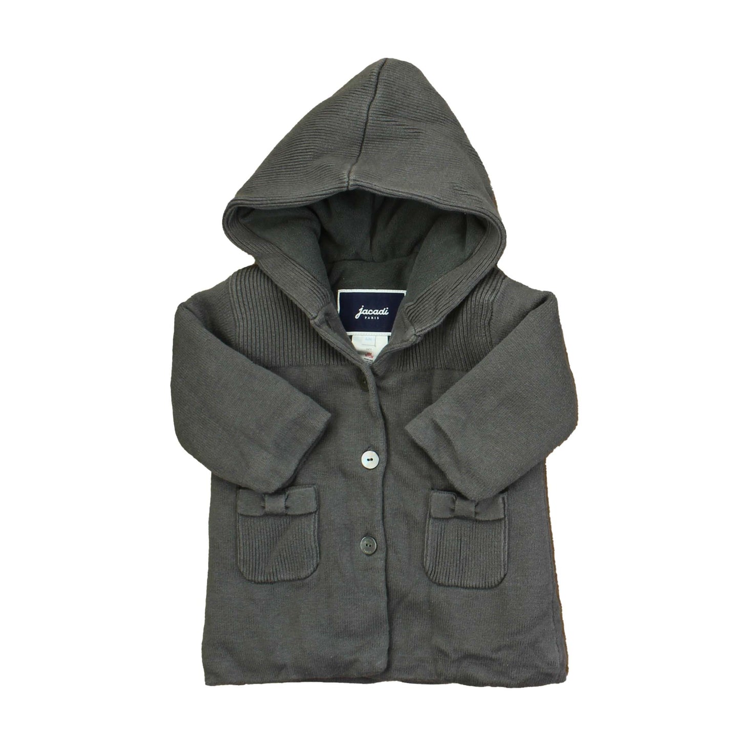 Jacadi Girls Grey Cardigan Size: 6 Months Grey