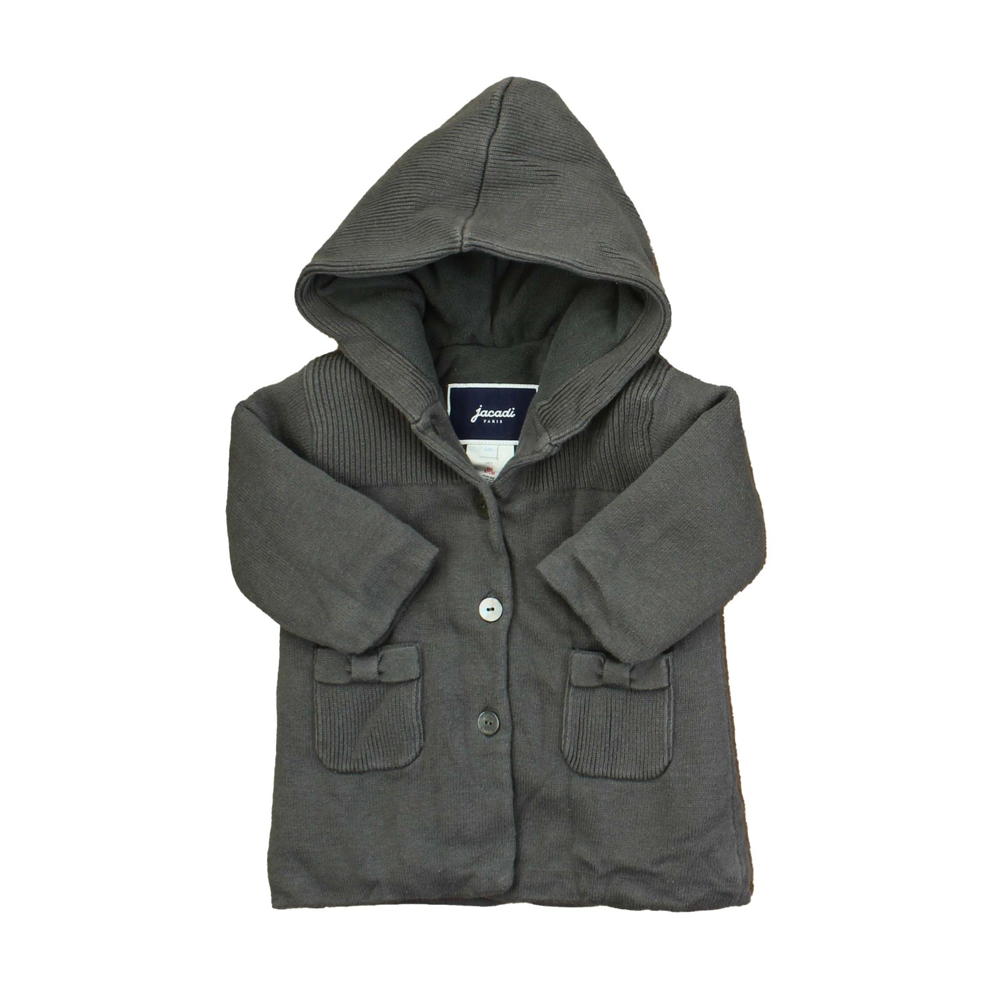 Jacadi Girls Grey Cardigan Size: 6 Months Grey
