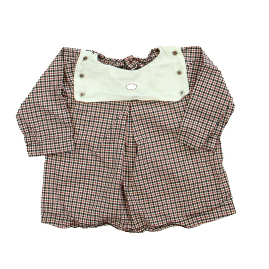 Jacadi Boys White | Red | Navy Long Sleeve Shirt Size: 6 Months White | Red | Navy