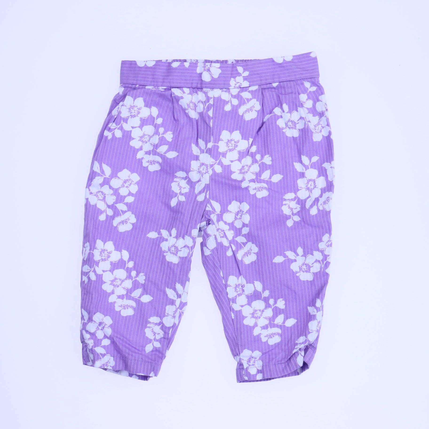 Janie & Jack Girls Purple | White Pants Size: 3-6 Months Purple | White