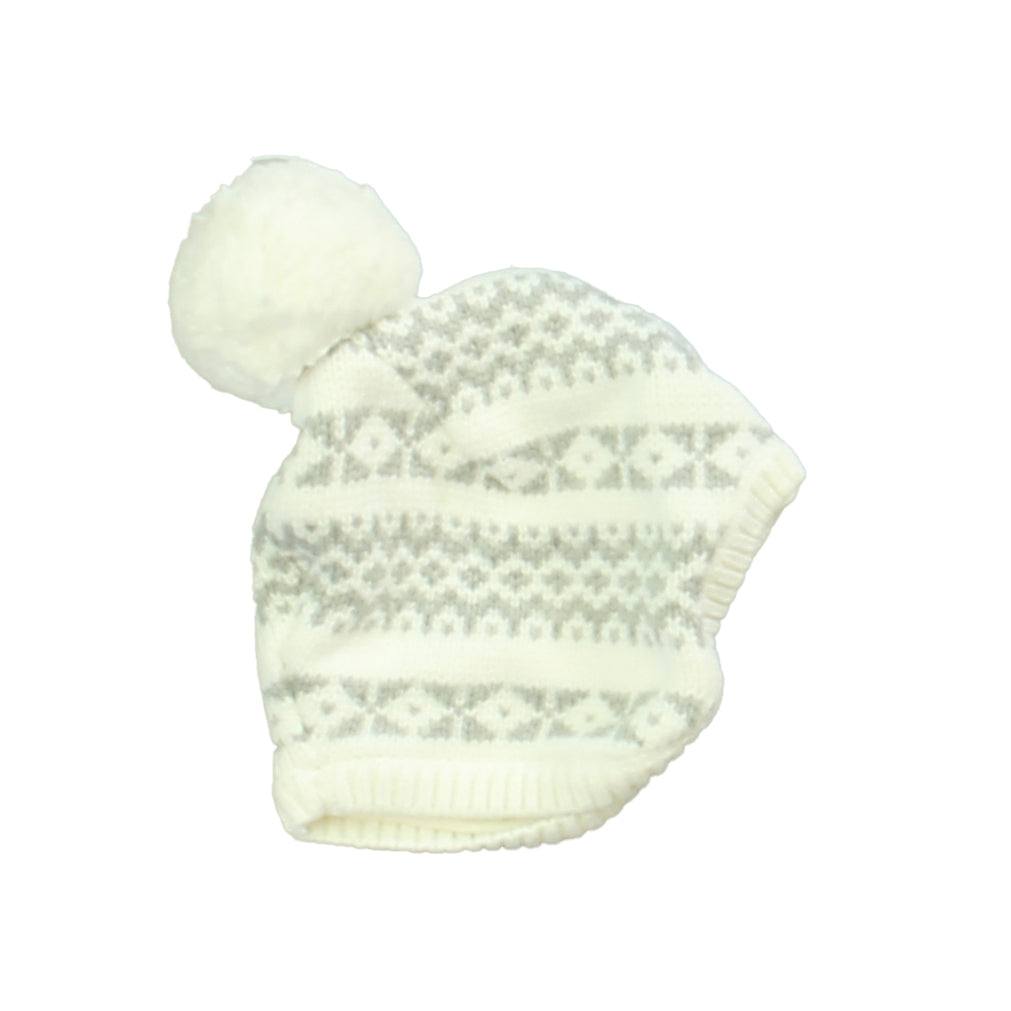 Janie & Jack Unisex White | Gray Winter Hat Size: 3-6 Months White | Gray
