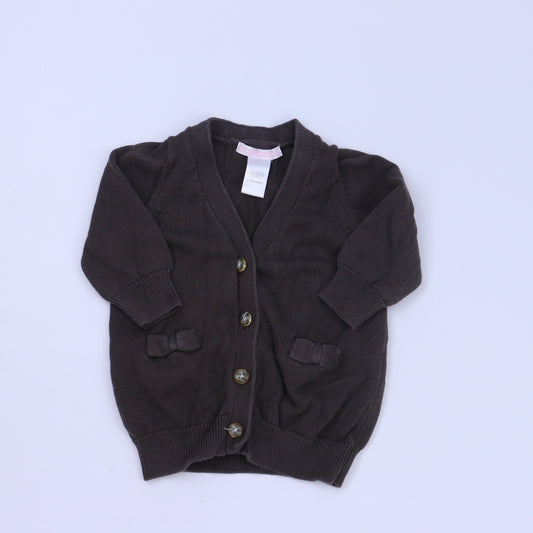 Janie & Jack Girls Brown Cardigan Size: 3-6 Months Brown