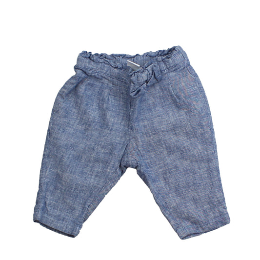 Janie and Jack Girls Blue | Chambray Pants Size: 0-3 Months Blue | Chambray