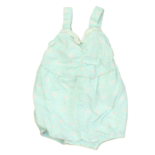 Janie and Jack Girls Green | Pink Romper Size: 0-3 Months Green | Pink