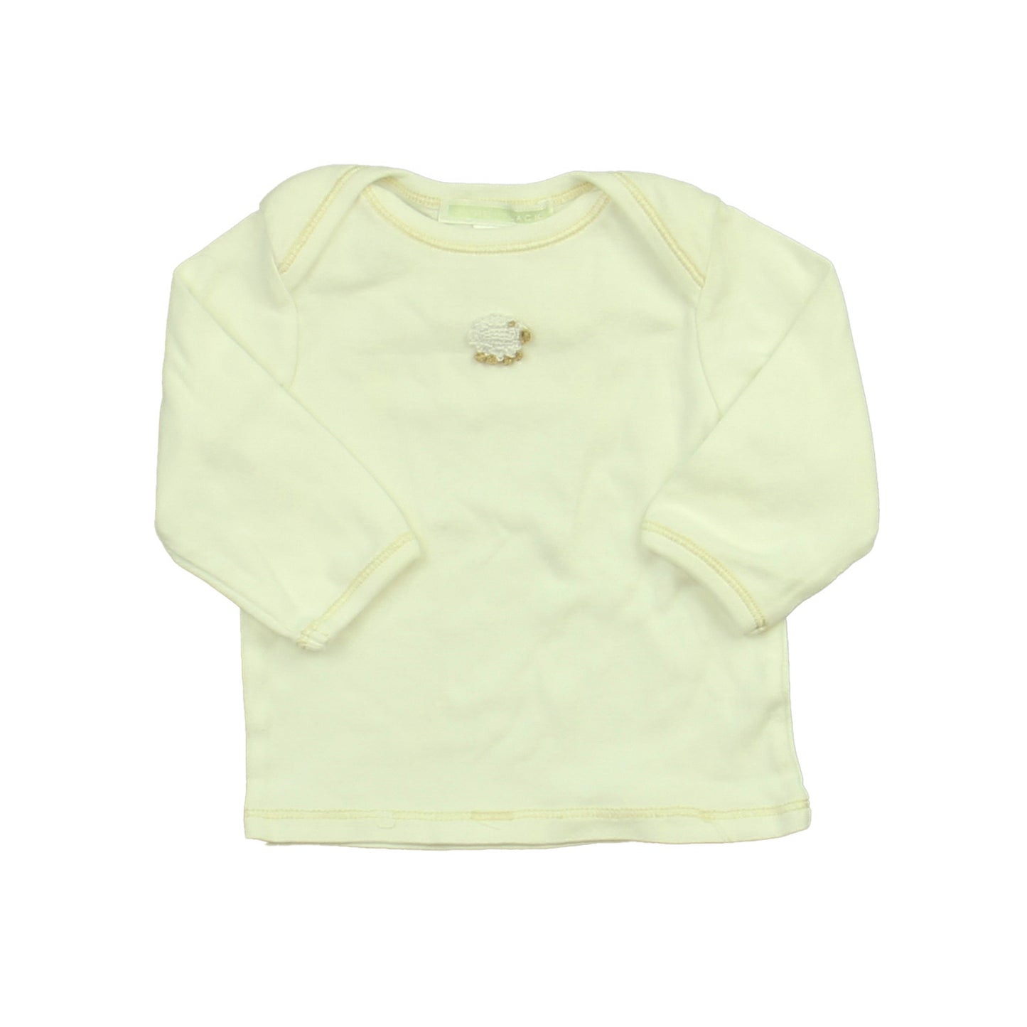 Janie and Jack Girls Ivory Long Sleeve Shirt Size: 0-3 Months Ivory