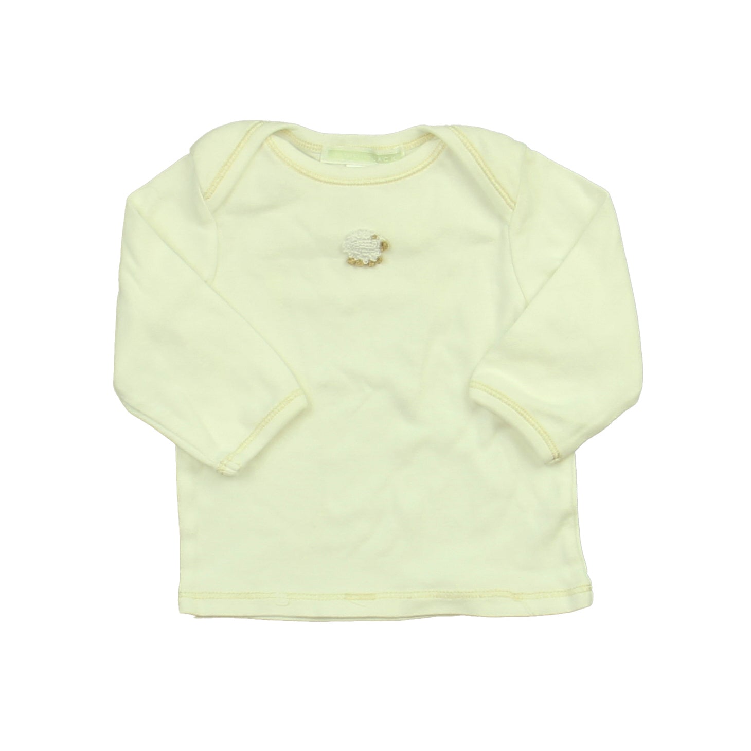 Janie and Jack Girls Ivory Long Sleeve Shirt Size: 0-3 Months Ivory