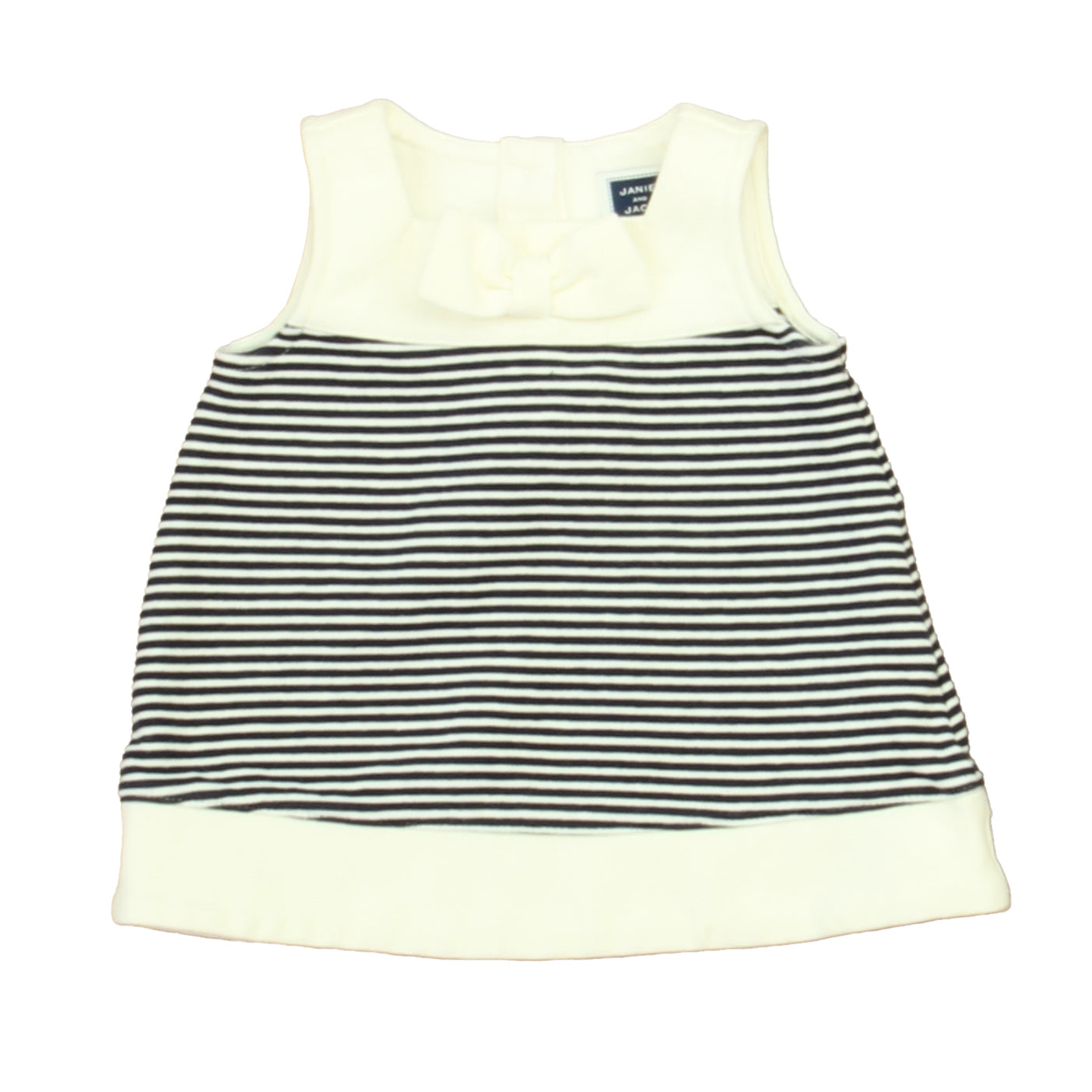Janie and Jack Girls Navy | White Dress Size: 0-3 Months Navy | White