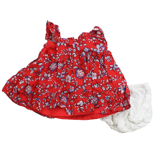 Janie and Jack Girls Red | Blue | White Dress Size: 0-3 Months Red | Blue | White