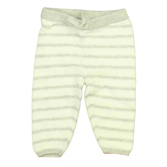 Janie and Jack Unisex White | Gray Stripe Leggings Size: 0-3 Months White | Gray Stripe
