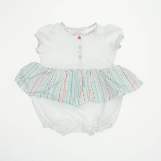 Janie and Jack Girls White Romper Size: 0-3 Months White