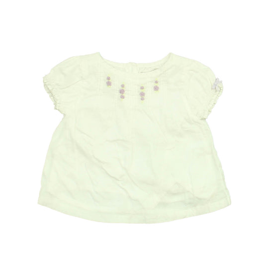 Janie and Jack Girls White Blouse Size: 0-3 Months White