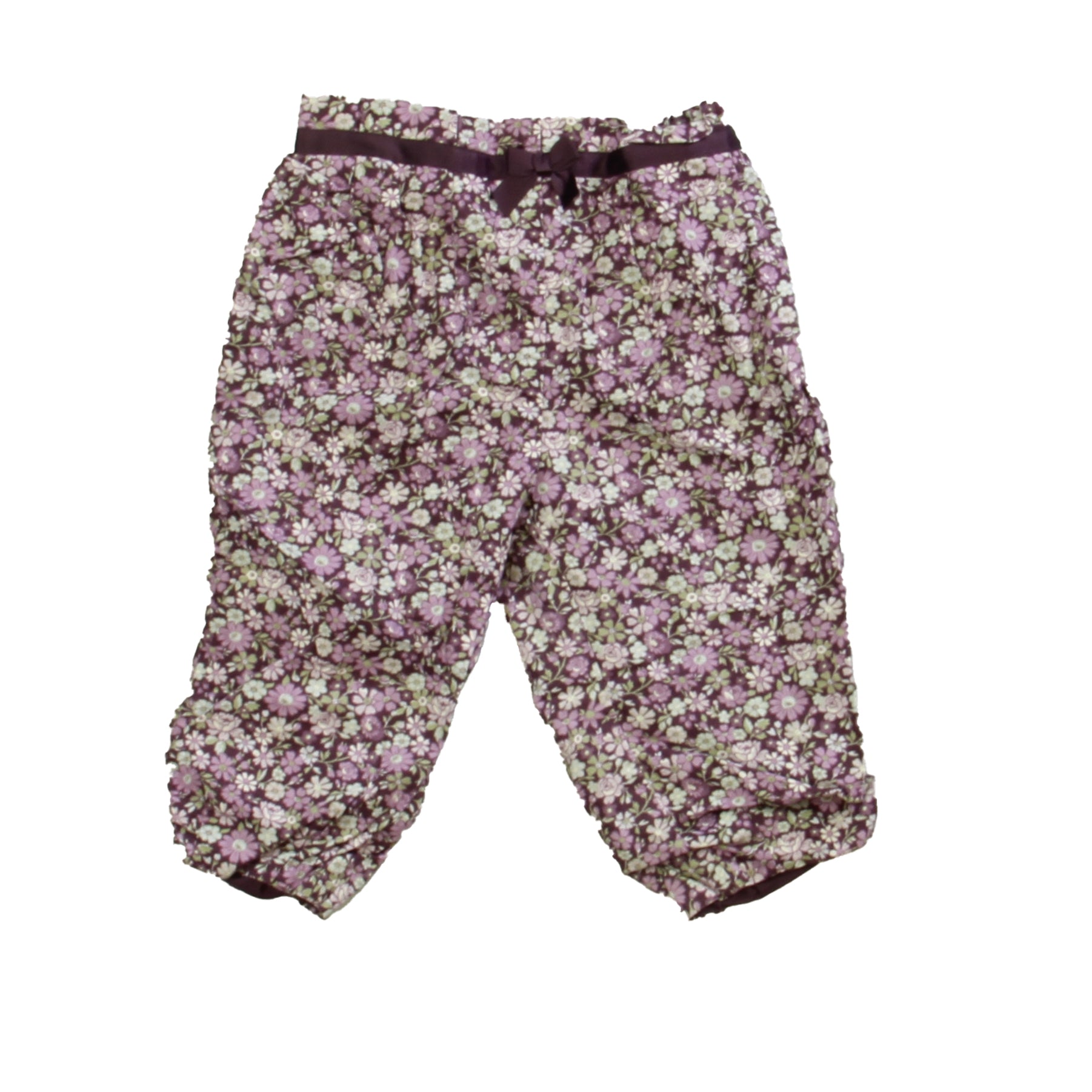 Janie and Jack Girls Purple Floral Pants Size: 12-18 Months Purple Floral