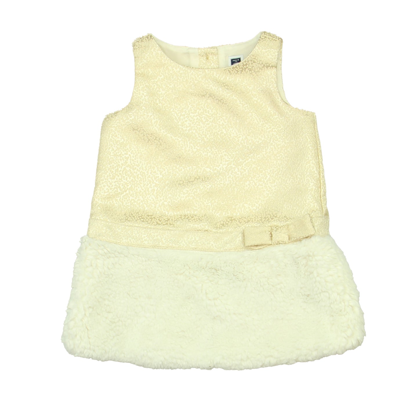 Janie and Jack Girls White | Gold Special Occasion Dress Size: 12-18 Months White | Gold