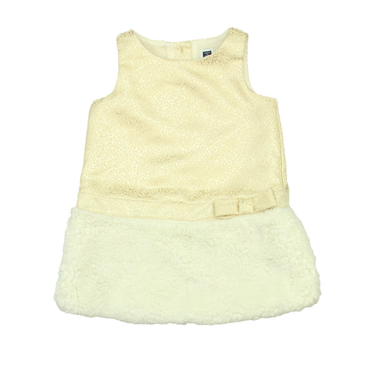 Janie and Jack Girls White | Gold Special Occasion Dress Size: 12-18 Months White | Gold