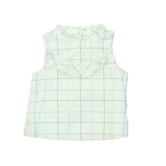 Janie and Jack Girls White | Green | Pink | Blue | Squares Blouse Size: 12-18 Months