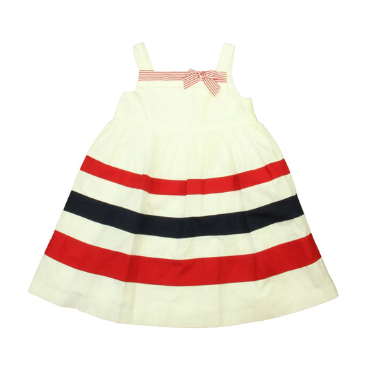 Janie and Jack Girls White | Navy | Red Dress Size: 12-18 Months White | Navy | Red