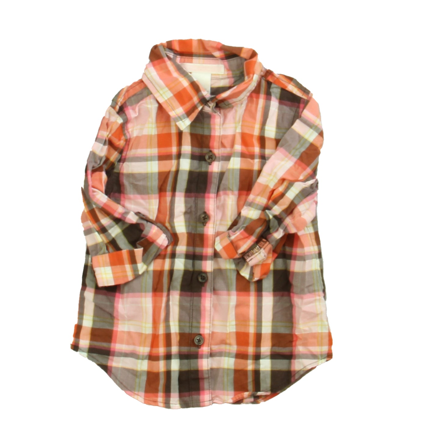 Janie and Jack Girls Brown | Orange | Pink Blouse Size: 18-24 Months Brown | Orange | Pink