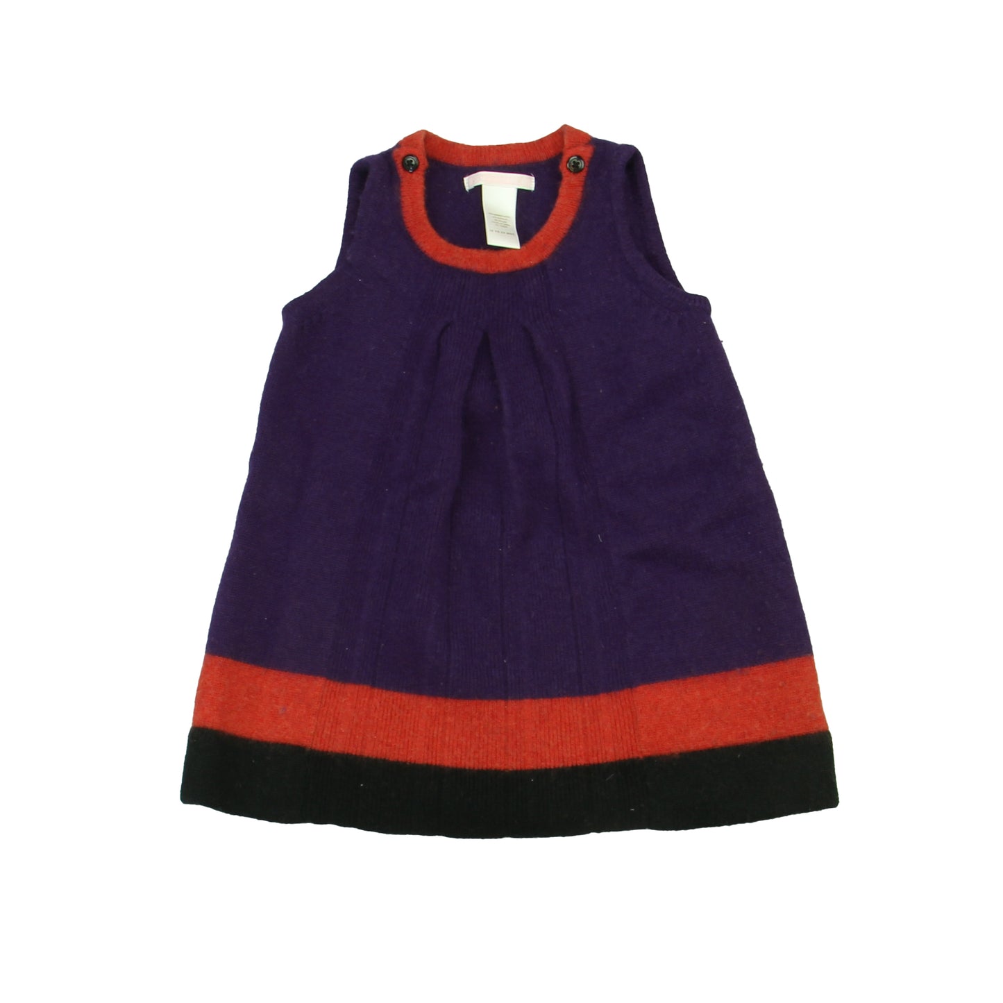 Janie and Jack Girls Purple | Red | Black Sweater Dress Size: 18-24 Months Purple | Red | Black
