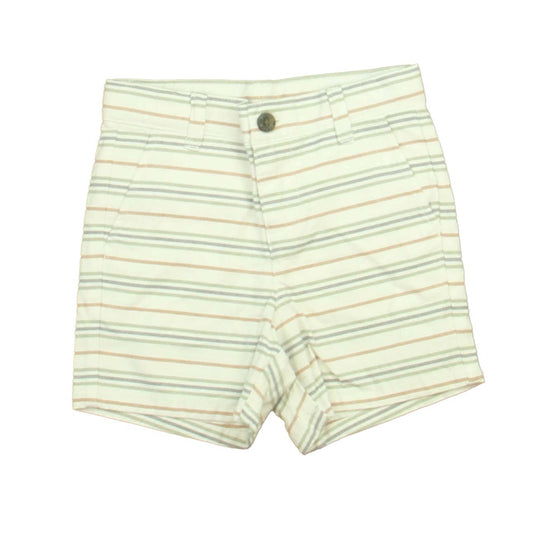 Janie and Jack Boys White | Green | Blue Stripe Shorts Size: 18-24 Months