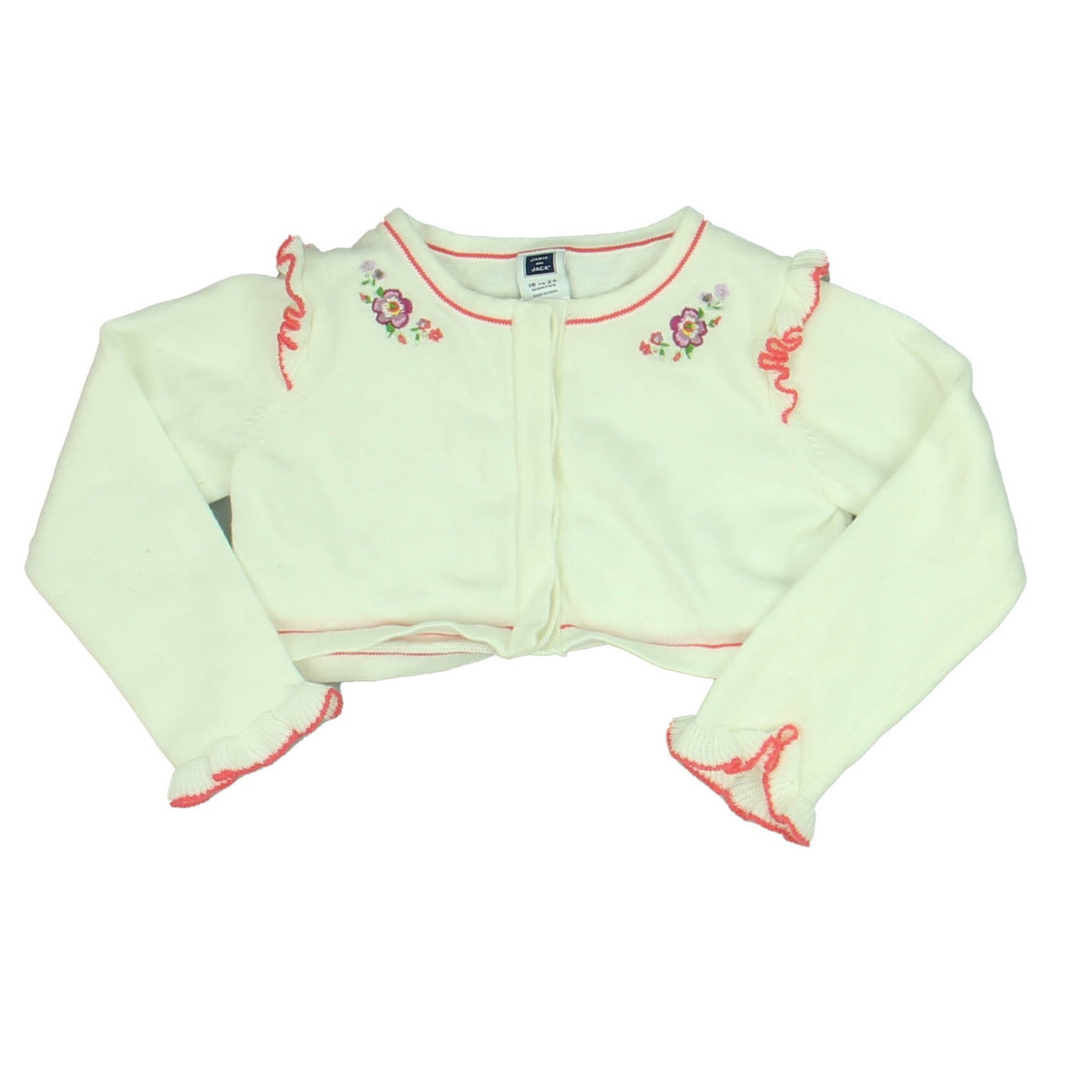Janie and Jack Girls White Cardigan Size: 18-24 Months White