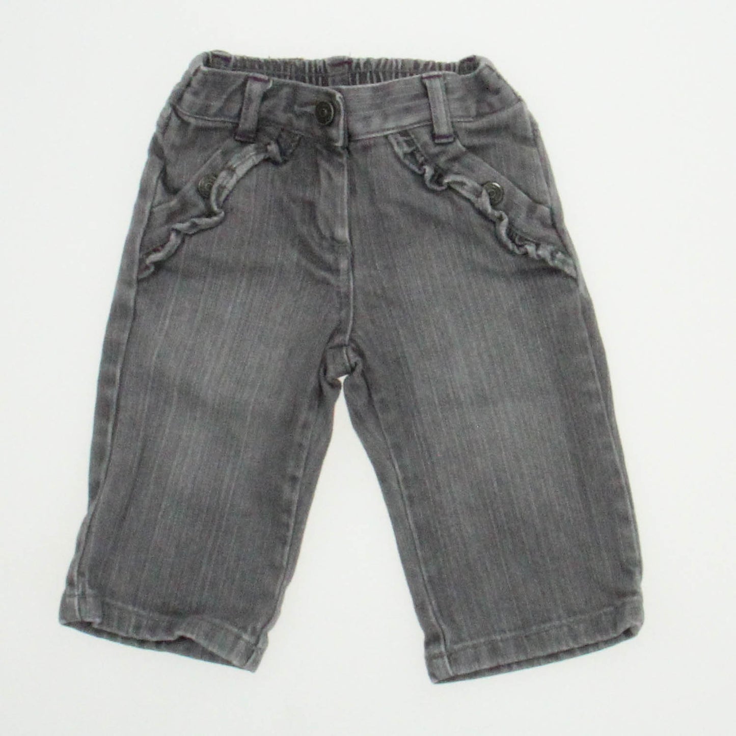 Janie and Jack Girls Light Gray Jeans Size: 3-6 Months Light Gray