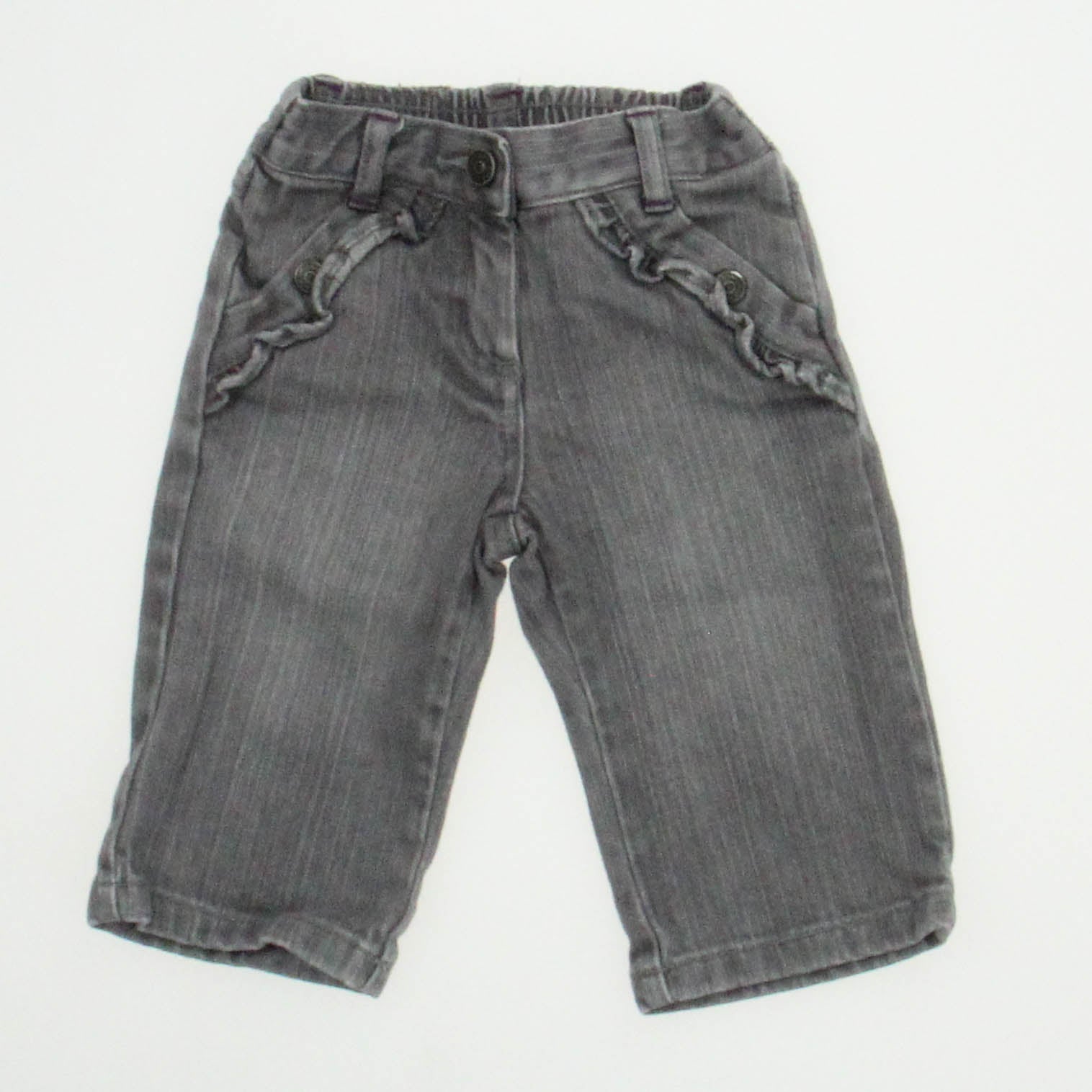 Janie and Jack Girls Light Gray Jeans Size: 3-6 Months Light Gray