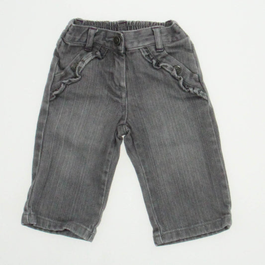 Janie and Jack Girls Light Gray Jeans Size: 3-6 Months Light Gray