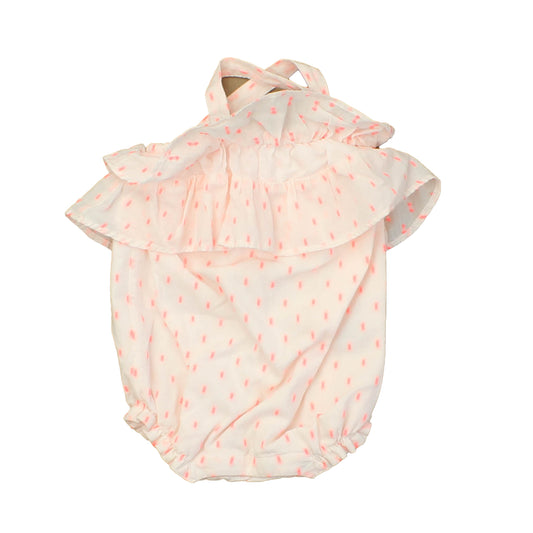 Janie and Jack Girls Pink | Dots Romper Size: 3-6 Months Pink | Dots