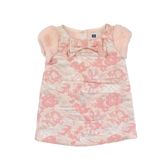 Janie and Jack Girls Pink | Silver Special Occasion Dress Size: 3-6 Months Pink | Silver