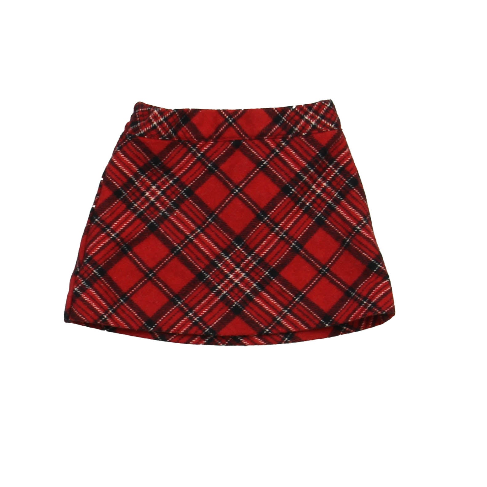 Janie and Jack Girls Red Plaid Skirt Size: 3-6 Months Red Plaid