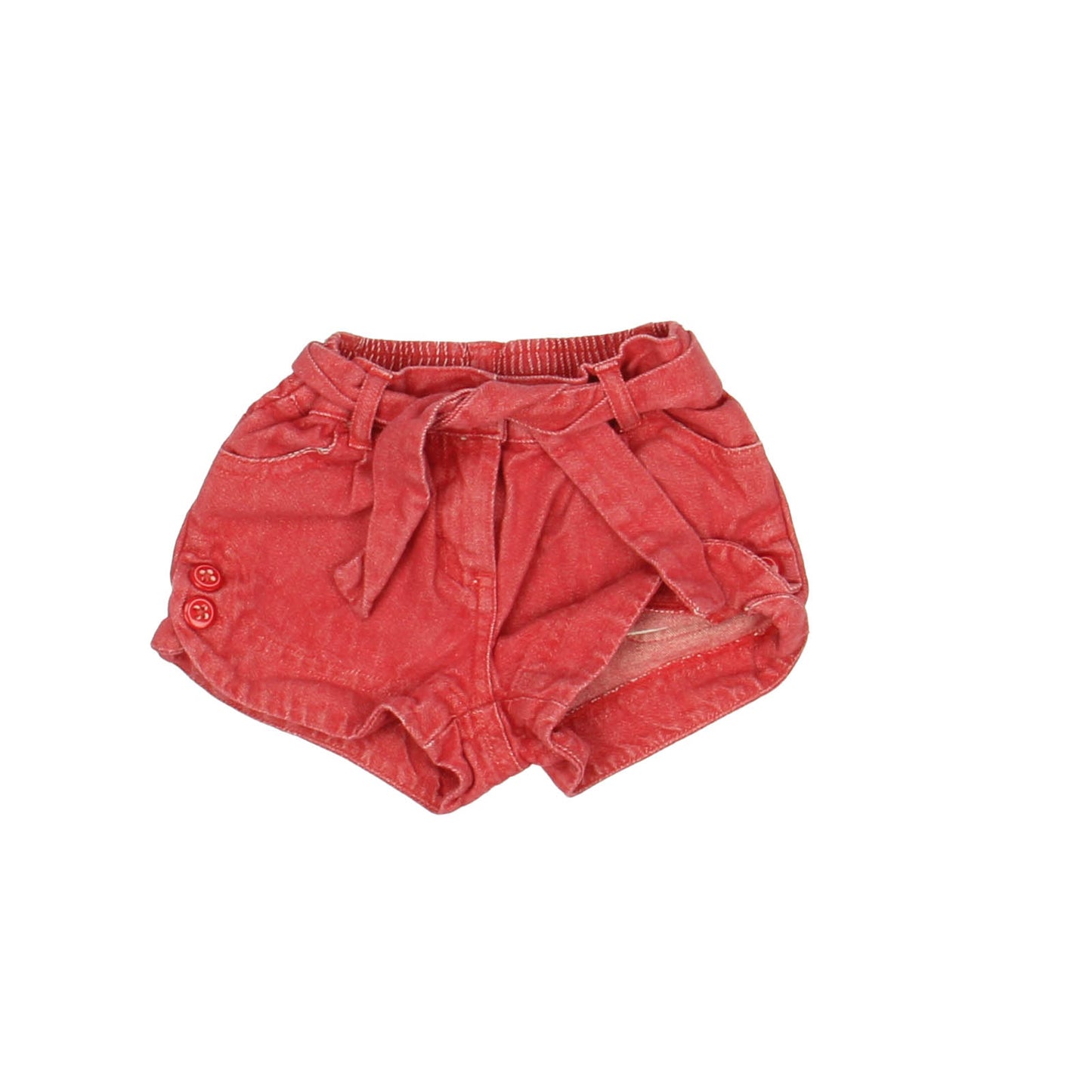 Janie and Jack Girls Red Jean Shorts Size: 3-6 Months Red