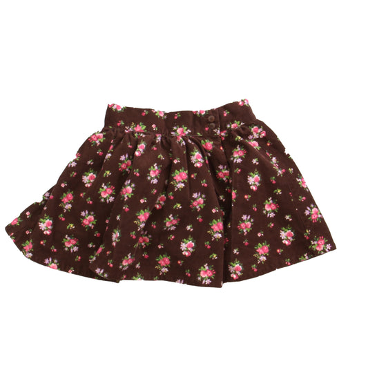 Janie and Jack Girls Brown Floral Skirt Size: 5T