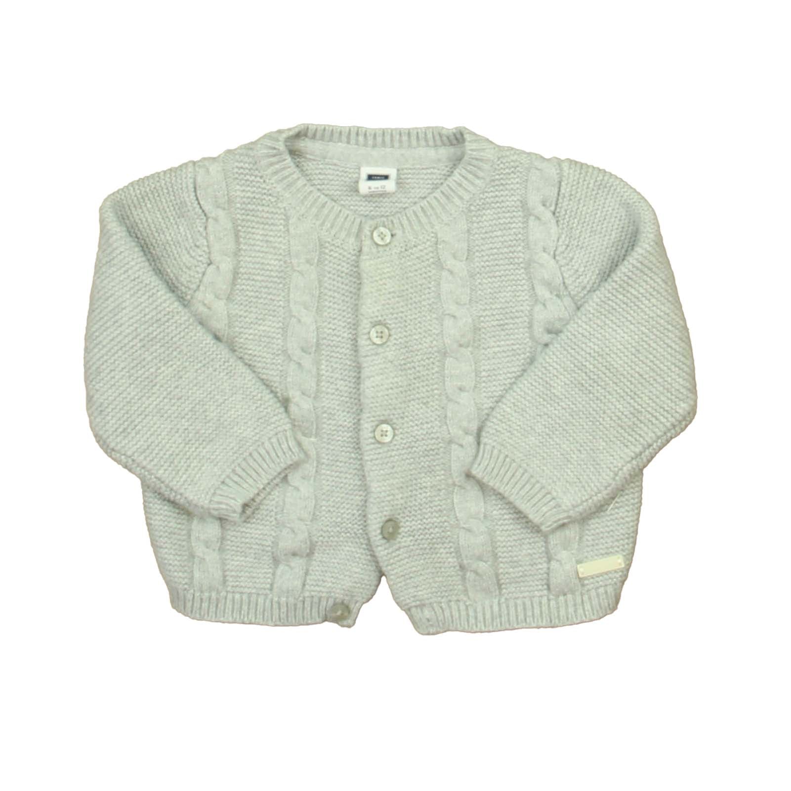 Janie and Jack Unisex Gray | Blue Cardigan Size: 6-12 Months Gray | Blue