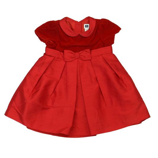 Janie and Jack Girls Red Dress Size: 6-12 Months Red