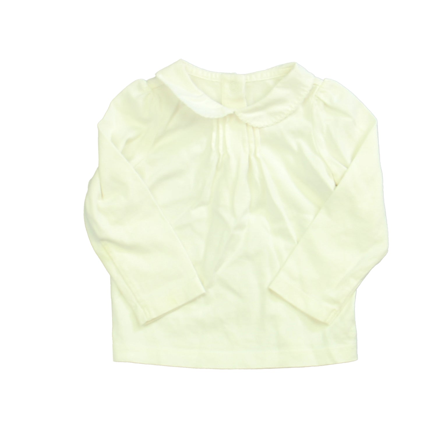 Janie and Jack Girls White Long Sleeve Shirt Size: 6-12 Months White