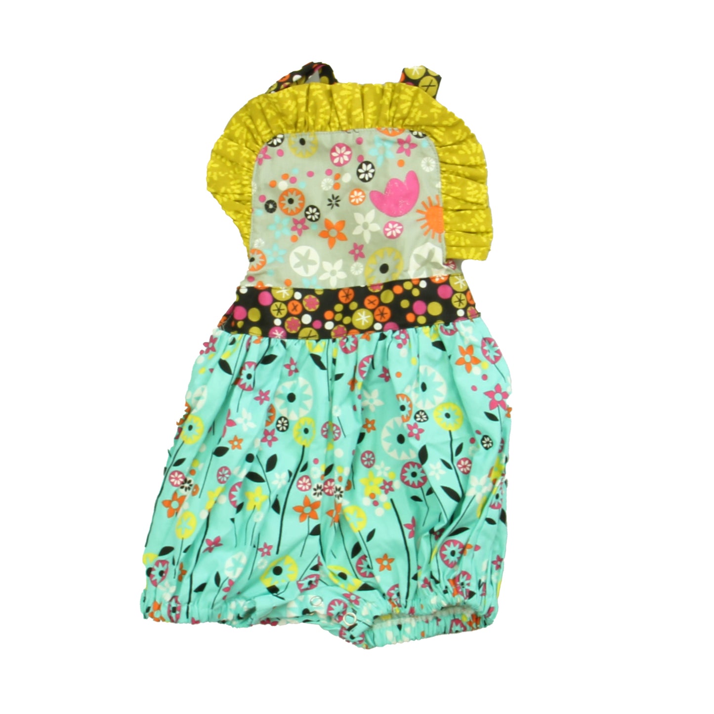Jelly The Pug Girls Green | Aqua Romper Size: 9 Months Green | Aqua