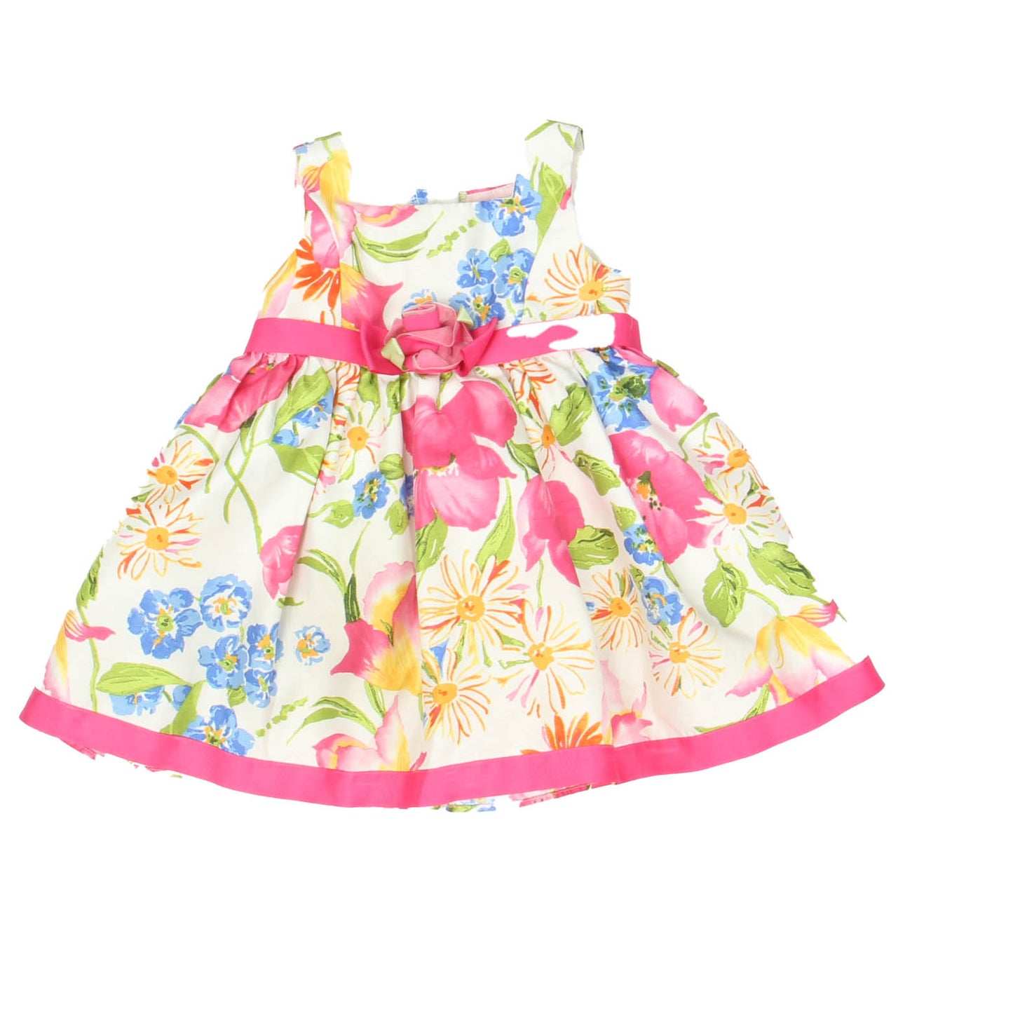 Jenny & Me Girls Pink Flowered Special Occasion Dress Size: 18 Months Pink Flowered
