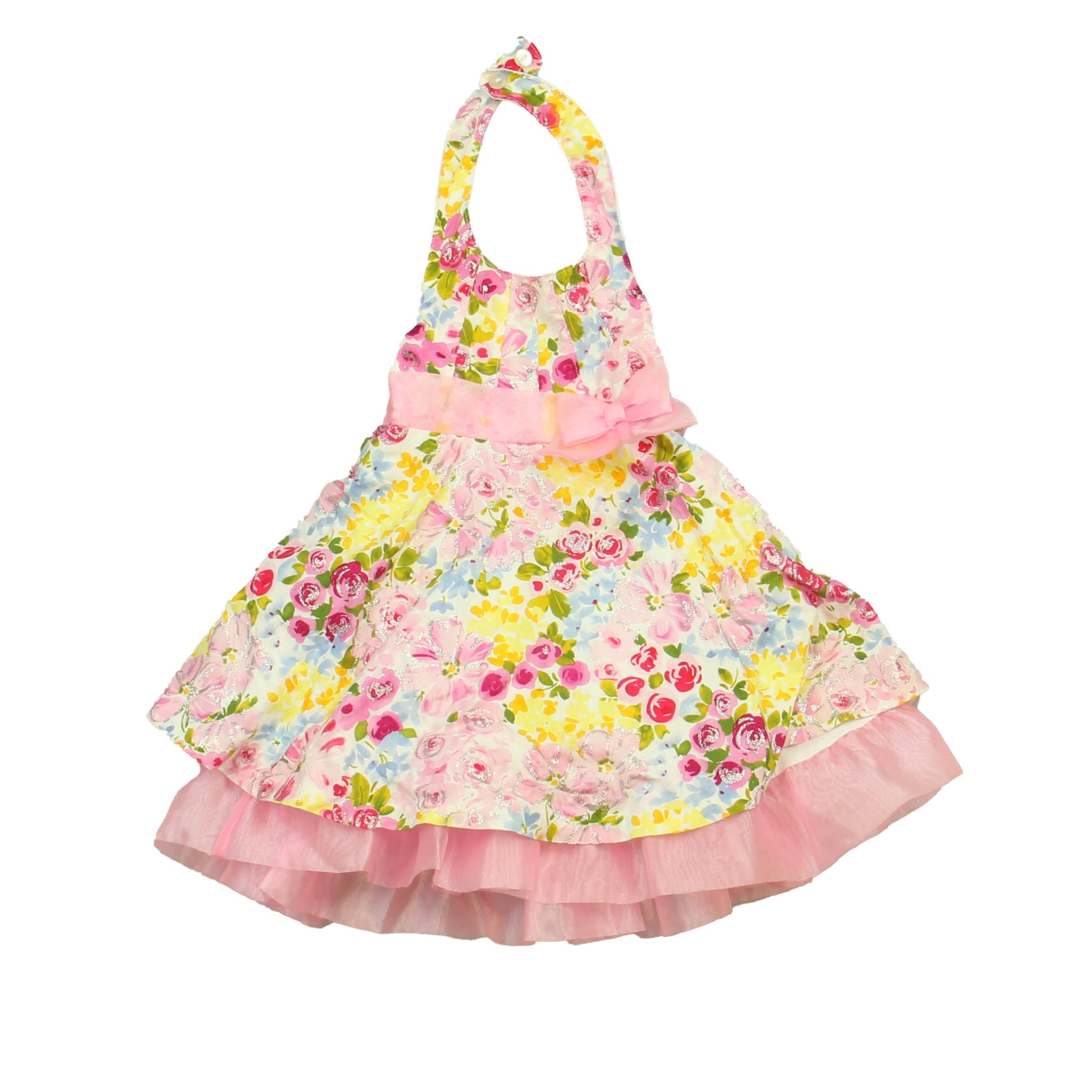 Jessica Ann Girls Pink | Floral Special Occasion Dress Size: 18 Months Pink | Floral
