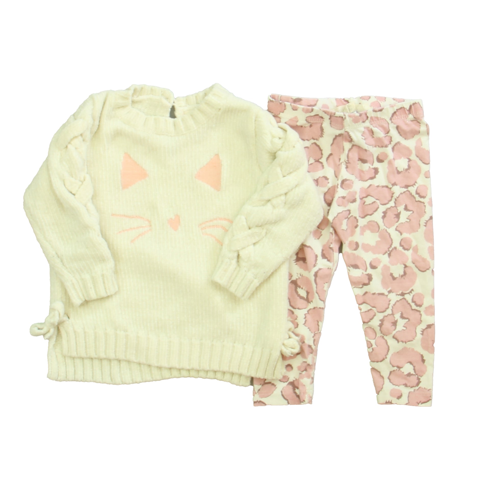 Jessica Simpson Girls White | Pink Apparel Sets Size: 12 Months White | Pink