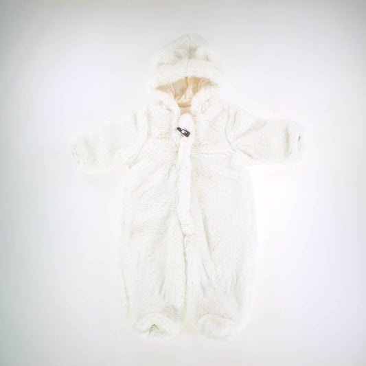Jessica Simpson Girls White Faux Fur Bunting Size: 3-6 Months White Faux Fur