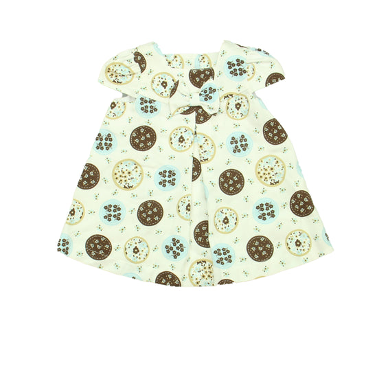 Jessy Franz Girls White | Brown | Blue Dress Size: 6 Months White | Brown | Blue