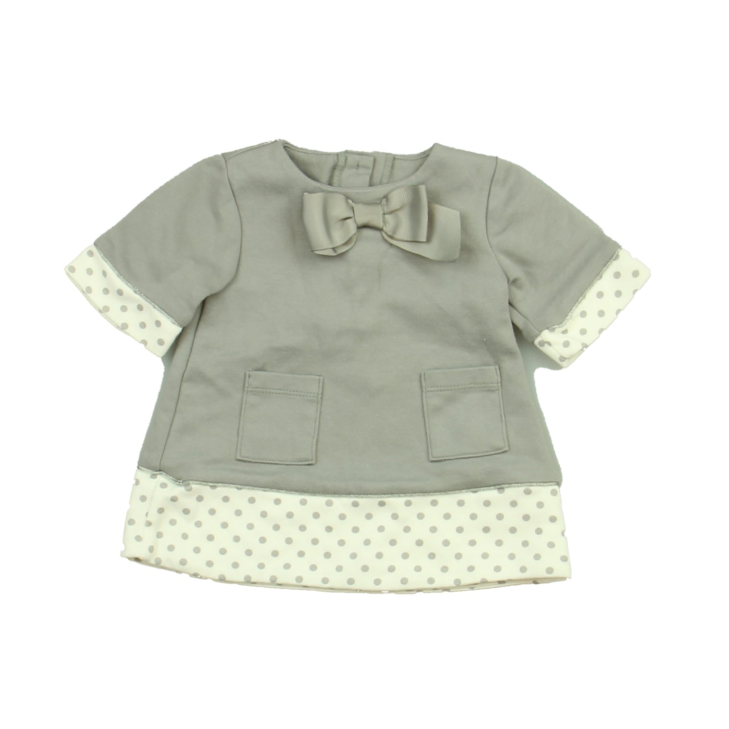 Jillian's Closet Girls Grey | White Dress Size: 0-3 Months Grey | White