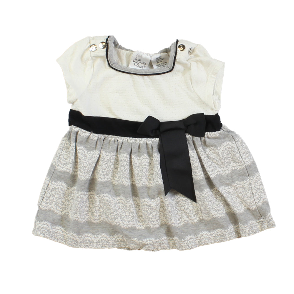 Jillian's Closet Girls Black | White | Grey Dress Size: 12 Months Black | White | Grey